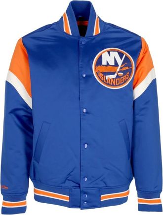 Mitchell & Ness NHL Heavyweight Bomber Jacket New York Islanders - Heren - Bomber jackets - Blauw - XL - Polyester - Jassen