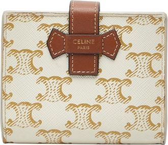 Celine Brown Ivory Pvc Leather Wallet (Bi-Fold) (Pre-Owned)