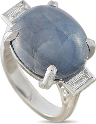Luxury Bazaar Platinum 0.38 ct Diamond and 0.30 ct Sapphire Ring MF31-051826