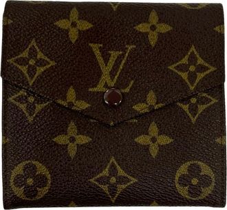 Louis Vuitton Brown Leather Pvc Wallet (Tri-Fold) (Pre-Owned)