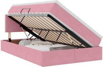 vidaXL Bed with Mattress with Headboard Pink 120 x 200 cm Velvet vidaXL