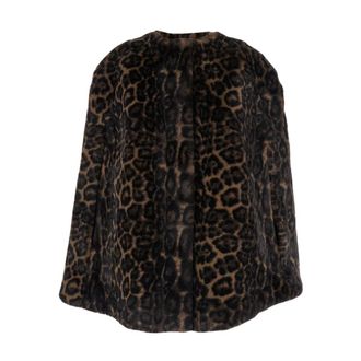 Apparis Faux Fur & Shearling Jackets, female, Brown, S, Leopard Motif Ecofur Brown Fur Jacket