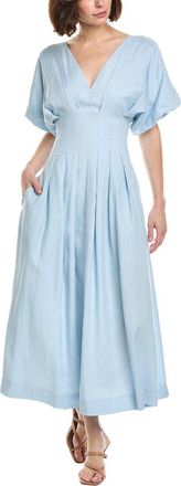 Nicholas Vicky Linen-Blend Midi Dress
