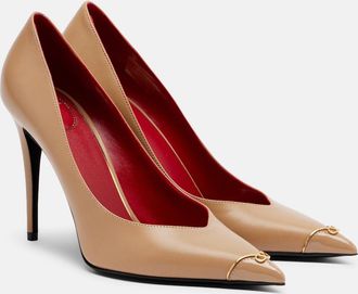 Valentino Garavani Heartip VLogo leather pumps