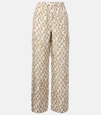 Burberry Printed high-rise silk palazzo pants
