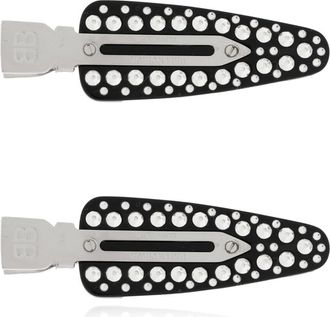 Balenciaga Hair Accessories, female, Black, Size: ONE SIZE Salon BB Clip Set 2