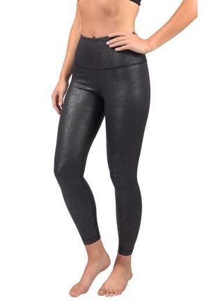 90 Degree by Reflex Faux Cracked Leather High Rise Ankle Leggings in Cracked Black at Nordstrom Rack, Size X-Small