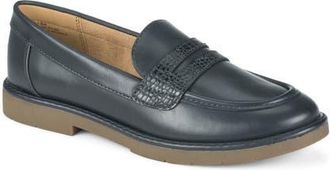 BareTraps Calli Croc Embossed Faux Leather Loafer in Navy Croco at Nordstrom, Size 8.5