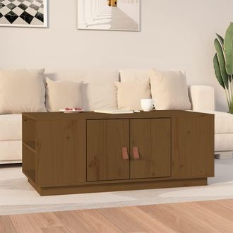 vidaXL Vidaxl - Mesa De Centro Madera Maciza De Pino Marr&oacute;n Miel 100x50x41 Cm