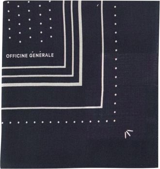 Officine G&eacute;n&eacute;rale 85x 85 Sjaal - Heren - Wintersjaals - Blauw - ONE Size - Wol - Accessoires