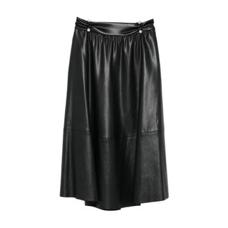 Liu Jo Midi Skirts, female, Black, Size: S Black A-line Skirt with Button Detailing