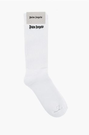 Palm Angels Embroidered Socks CLASSIC LOGO WHITE BLAC size L/XL