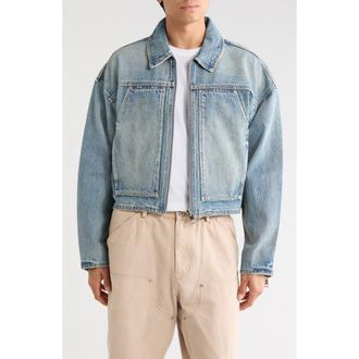 Purple Cropped Carpenter Jacket in Mid Indigo at Nordstrom Rack, Size X-Large