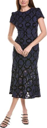 Milly Tahlia Velvet Flock Lace Maxi Dress