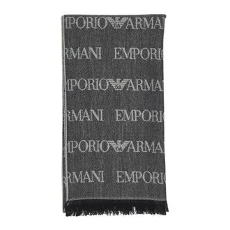 Emporio Armani Accessoires, Heren, Blauw, ONE Size, Wol, Wool Blend Scarf