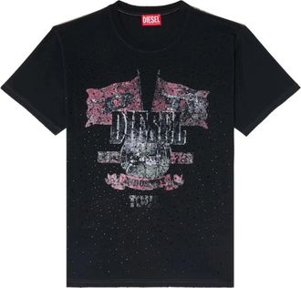 Diesel T-Marly - Dames - T-shirts - Zwart - XS - Katoen - Tops