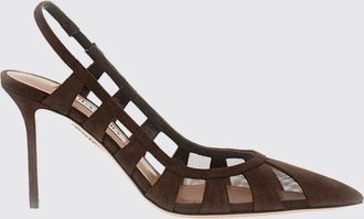 Aquazzura D&eacute;collet&eacute; slingback Screen in rete e camoscio con tacco alto