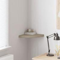 OEM Estante Esquinero Flotante, Aspecto Roble, 35 X 35 X 3,8 Cm, Mdf-crezuo
