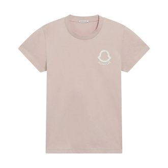 Moncler T-Shirts, female, Pink, Size: S SS T-Shirt