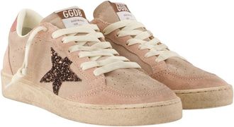 Golden Goose Womens Ballstar Sneakers - Golden Goose Deluxe Brand Leather Pink Calfskin Shoes