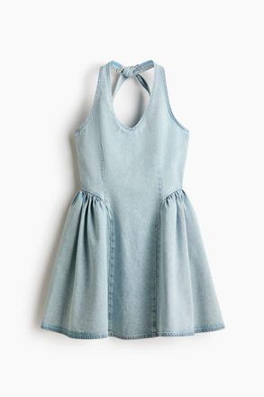 H&M Flared-skirt Denim Dress in Light Denim Blue at Nordstrom, Size X-Small
