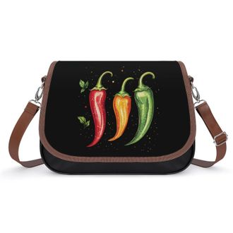 Generic Hot Chili Peppers Crossbody Bags for Women Fashion Leather Shoulder Handbags With Adjustable Strap