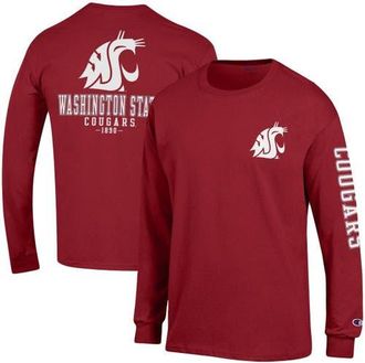 Champion Mens Champion Crimson Washington State Cougars Team Stack Long Sleeve T-Shirt at Nordstrom, Size Small