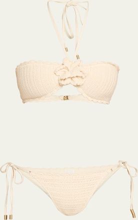 Zimmermann Awaken Crochet Flower Two-Piece Swimsuit