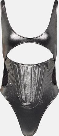 MUGLER Cutout metallic swimsuit