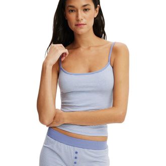Cotton On Womens Dreamy Soft Longline Cami in Billy Stripe Daydream Blue at Nordstrom, Size X-Large
