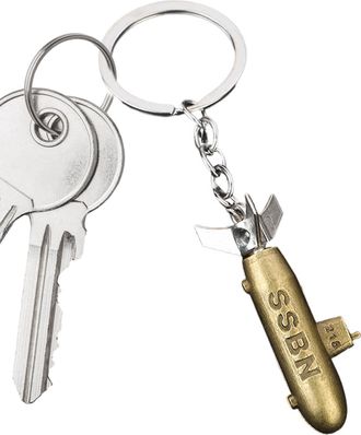 Generic Submarine Key Ring - 3D Vintage Metal Keychain, Mini Submarines Model, Durable Fob Chain Holder, Decorative Accessory Gift | Classic Submarin Keys Rin