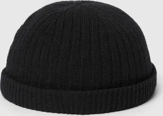 Gucci Rib Knit Wool Hat, Size L, Black, Wool