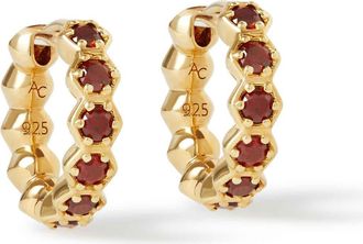 Astley Clarke Gold Deco Red Garnet & Red Sapphire Huggie Earrings at Nordstrom