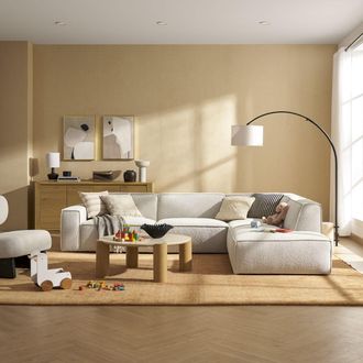 Castlery Customized White Performance Right-Facing Extended Side Chaise Sectional Sofa | Jonathan by Castlery, Grey, Castlery Furniture