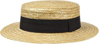 Fiebig Boater Straw hat for Ladies & Gentlemen | Sun hat Made of 100% Straw | Circular Saw Straw hat Made in Italy | Gondoliere-hat for Spring & Summer | Hat