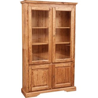 Biscottini International Biscottini - Libreria in legno di tiglio 197x120x37 cm Made in Italy Libreria legno massello Buffet libreria classica Librerie per soggiorno