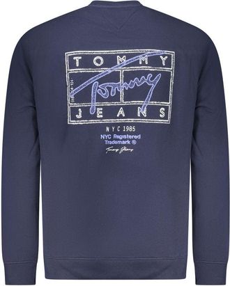 Tommy Hilfiger Logo-Print Cotton Sweatshirt - Blue