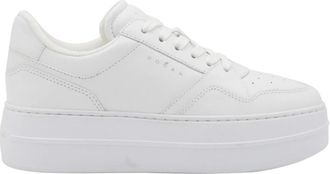 Hogan Witte Leren Sneakers Oversized Zool - Dames - Sneakers - Wit - 39 EU - Katoen - Schoenen