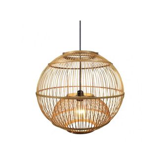 Fabrilamp Ciondolo rotondo in bamb&ugrave; Croton 1xE27 45D - Fabrilamp