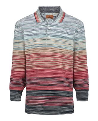 M Missoni Zig Zag Long Sleeve Polo