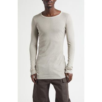 Rick Owens Long Sleeve Rib T-Shirt in Pearl at Nordstrom, Size Xx-Large