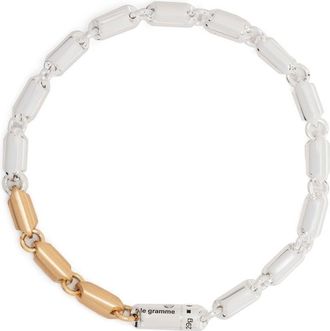 Le Gramme 18kt gold and sterling silver 27g Segement bracelet - unisex - 18kt Yellow Gold/Sterling Silver - L