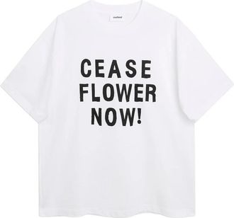 Soulland KAI Cease Flower Now T-shirt - unisex - T-shirts - Wit - 2Xs/Xs - Katoen - Tops