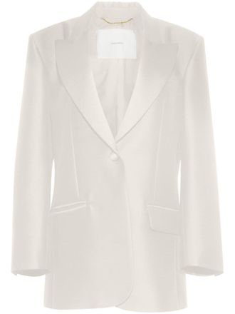 Adam Lippes wool-silk Radzimire tux jacket - women - Silk/Wool - M - White