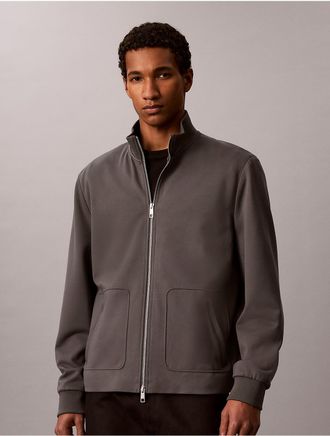 Calvin Klein Mens Tech Knit Zip Jacket - Grey - 2XL