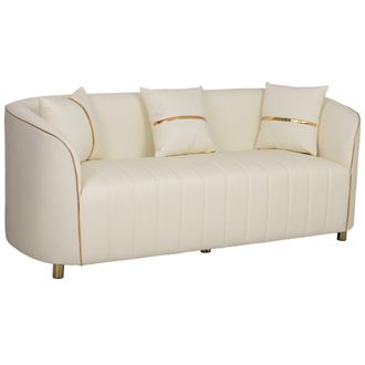 Wanderlust Deco Sof&aacute; de piel sint&eacute;tica beige 185x72x76h cm