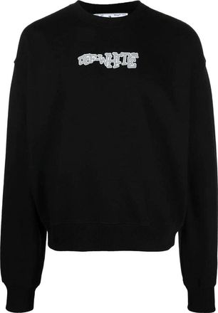 Off-white Logo Print Crew Neck Sweatshirt Black OMBA058F22FLE0031001