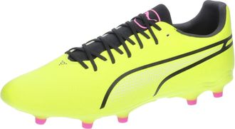 Puma Puma Unisex Adults King Pro Fg/Ag Soccer Shoes, Electric Lime-Puma Black-Poison Pink, 10.5 UK
