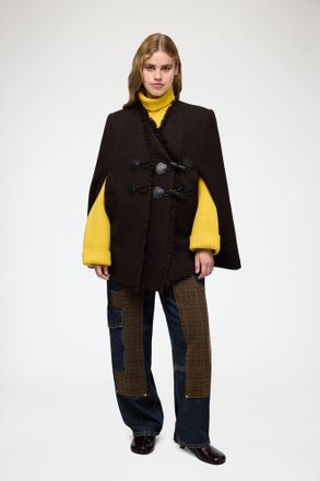 Ganni Brown Cape in Wool