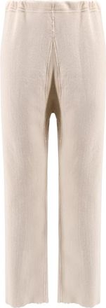 Maison Margiela Witte Wijde Pijp Gerafelde Katoenen Broek - Heren - Straight fit broeken - Beige - S - Katoen - Broeken